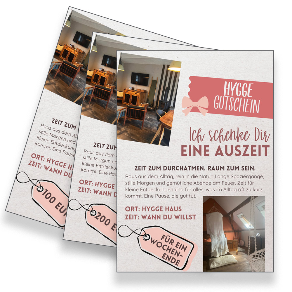 Reisegutschein zum Verschenken - für HYGGE HAUS
